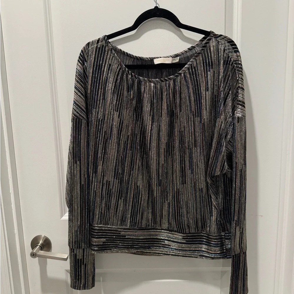 Ramy Brook Metallic Striped Blouse - Picture 1 of 6